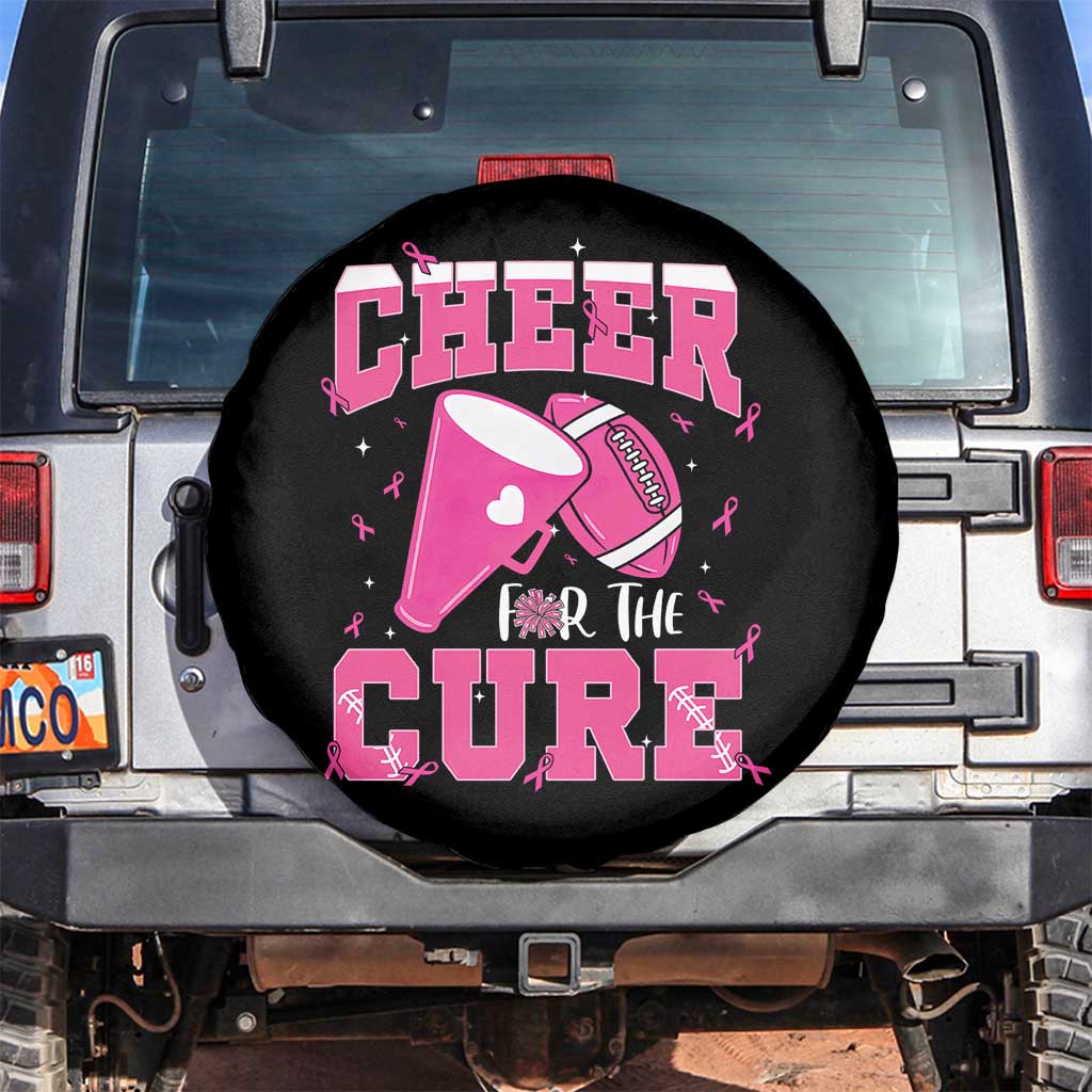 Breast Cancer Awareness Spare Tire Cover Funny Cheer For The Cure Gift TS12 No hole Black Print Your Wear