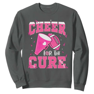 Breast Cancer Awareness Sweatshirt Funny Cheer For The Cure Gift TS12 Dark Heather Print Your Wear