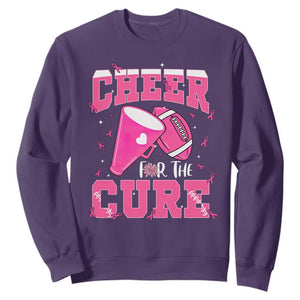 Breast Cancer Awareness Sweatshirt Funny Cheer For The Cure Gift TS12 Purple Print Your Wear