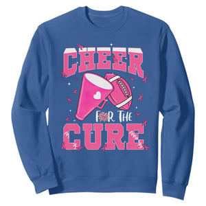 Breast Cancer Awareness Sweatshirt Funny Cheer For The Cure Gift TS12 Royal Blue Print Your Wear