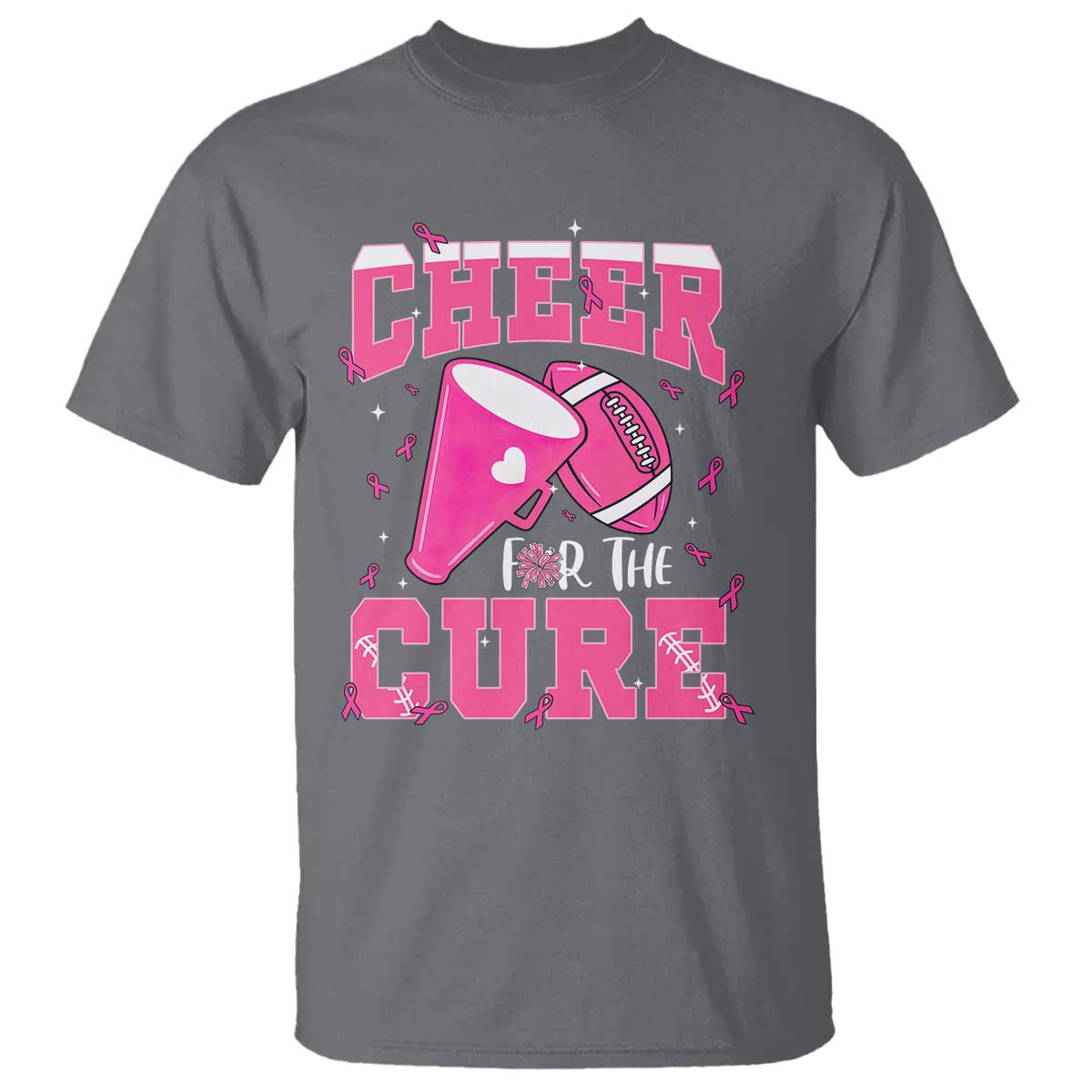 Breast Cancer Awareness T Shirt Funny Cheer For The Cure Gift TS12 Charcoal Print Your Wear