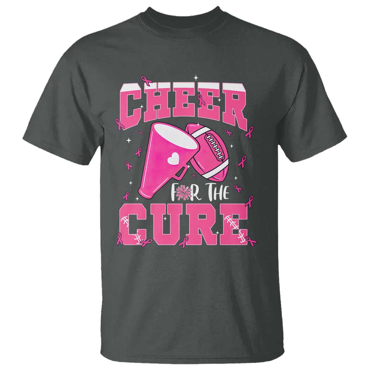 Breast Cancer Awareness T Shirt Funny Cheer For The Cure Gift TS12 Dark Heather Print Your Wear