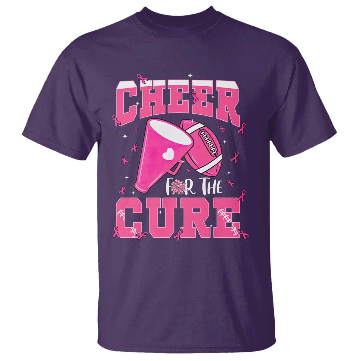 Breast Cancer Awareness T Shirt Funny Cheer For The Cure Gift TS12 Purple Print Your Wear