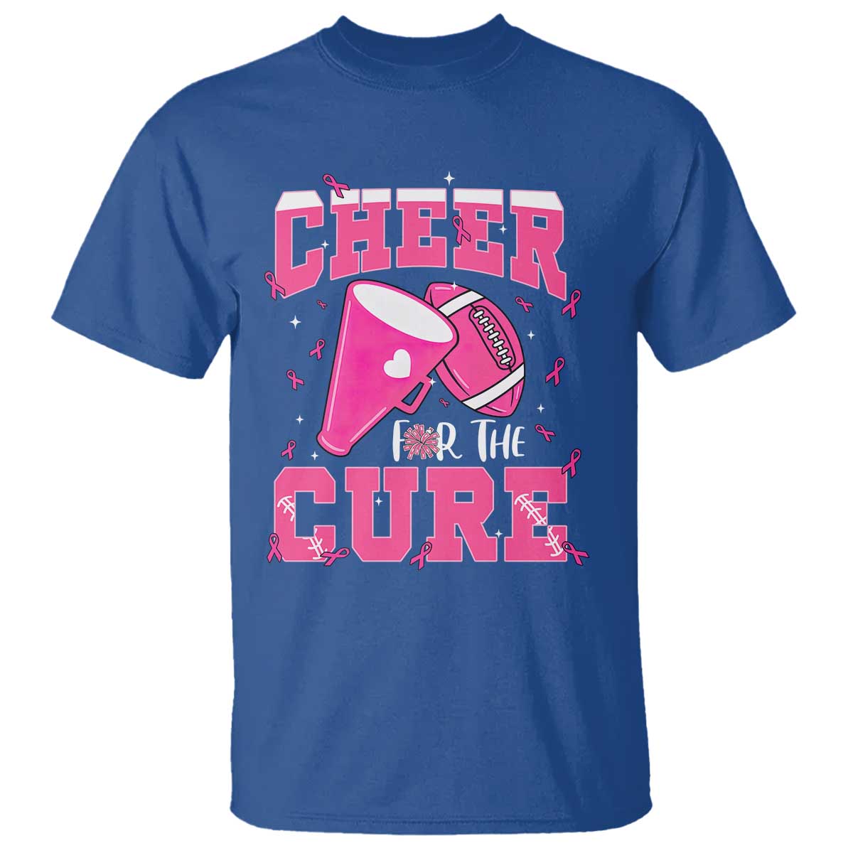 Breast Cancer Awareness T Shirt Funny Cheer For The Cure Gift TS12 Royal Blue Print Your Wear
