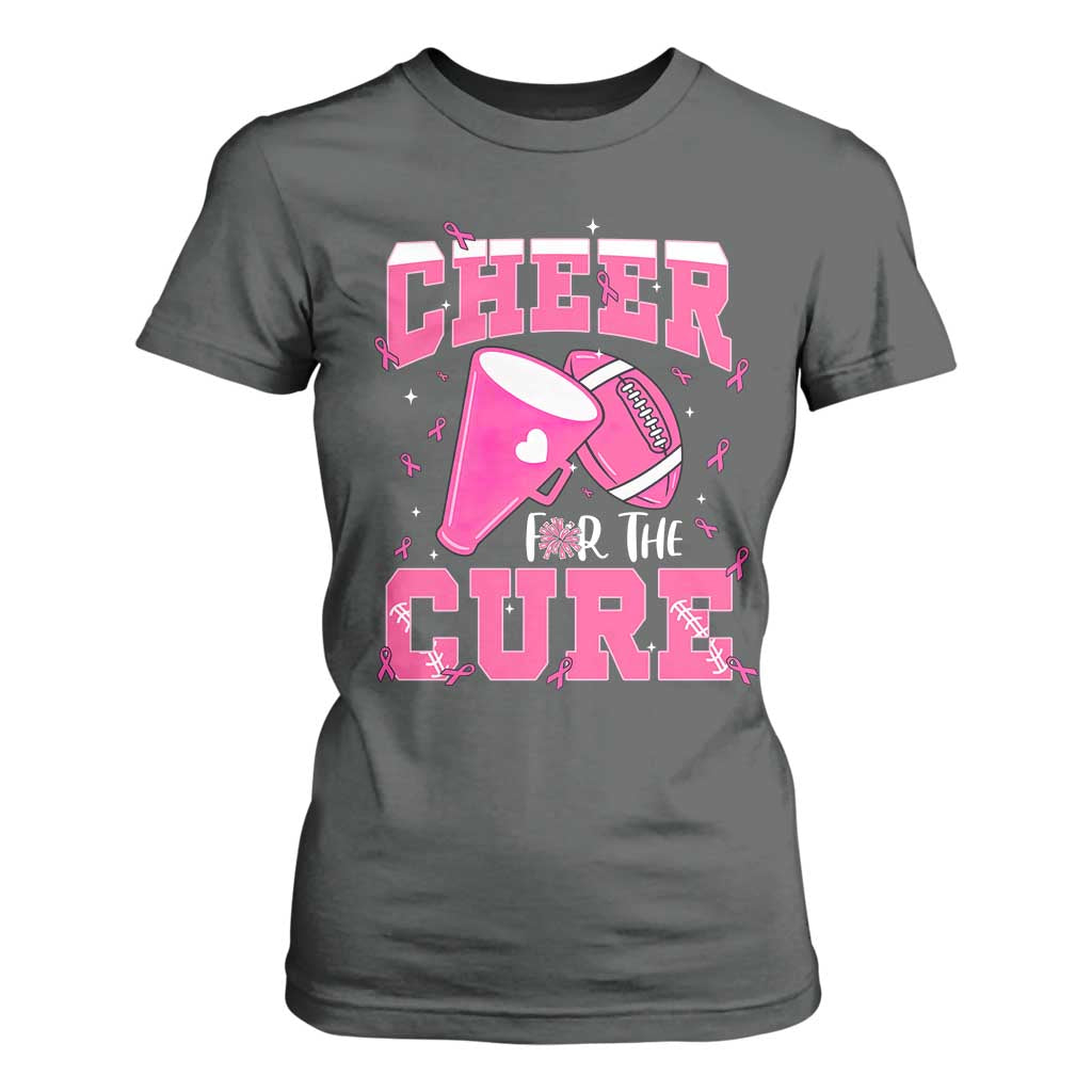 Breast Cancer Awareness T Shirt For Women Funny Cheer For The Cure Gift TS12 Dark Heather Print Your Wear