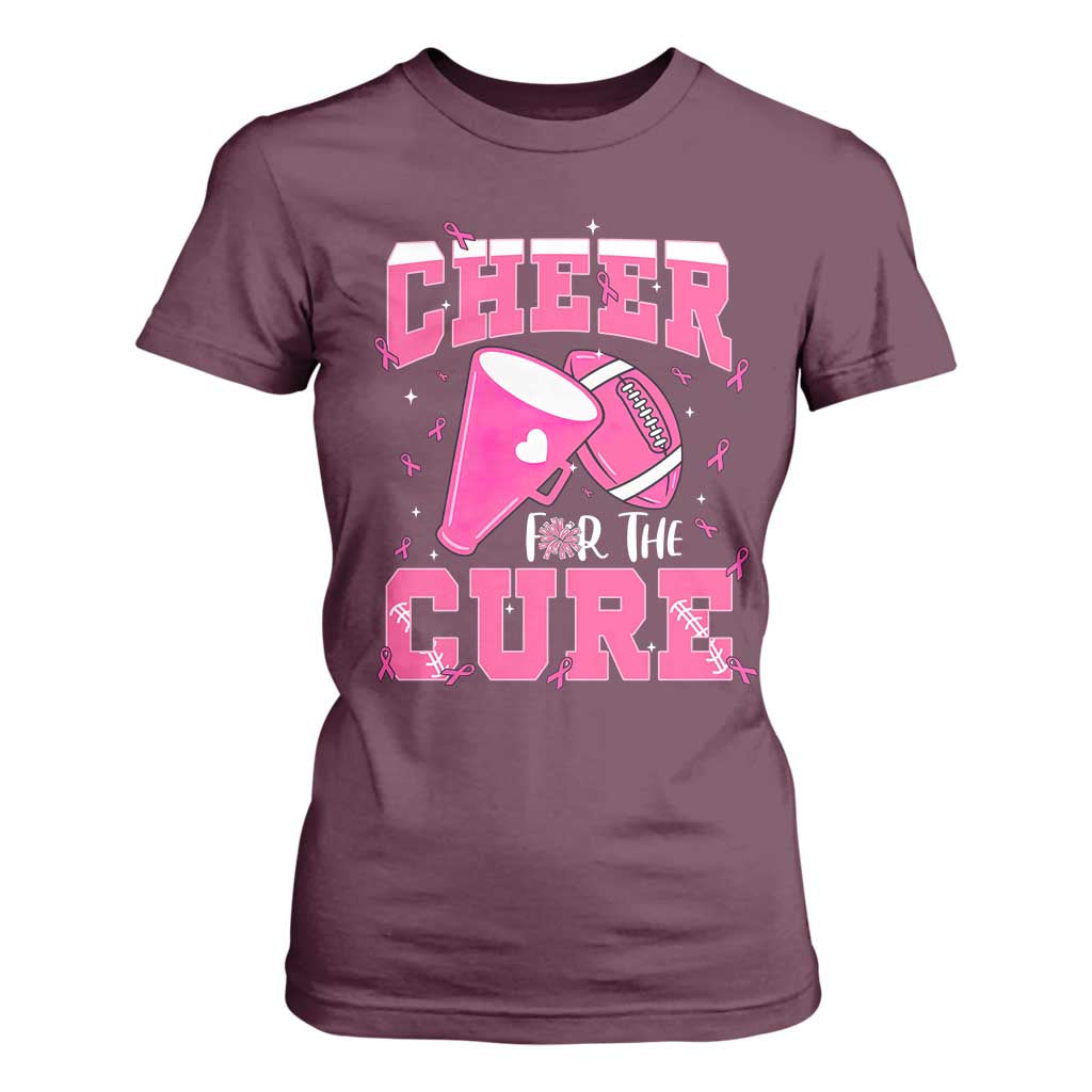 Breast Cancer Awareness T Shirt For Women Funny Cheer For The Cure Gift TS12 Maroon Print Your Wear