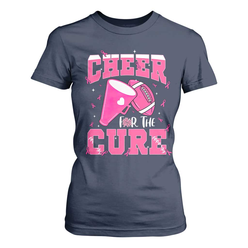 Breast Cancer Awareness T Shirt For Women Funny Cheer For The Cure Gift TS12 Navy Print Your Wear