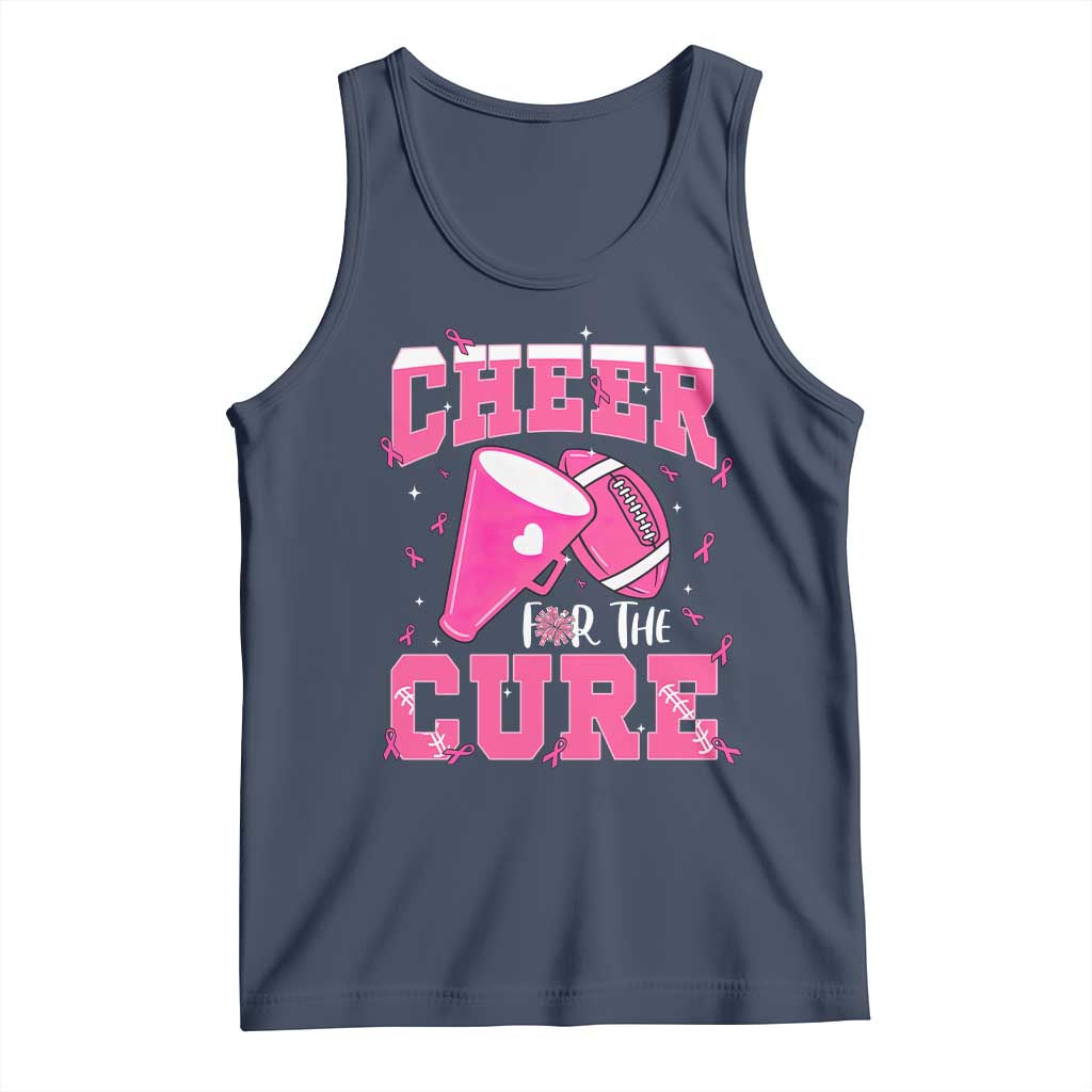 Breast Cancer Awareness Tank Top Funny Cheer For The Cure Gift TS12 Navy Print Your Wear