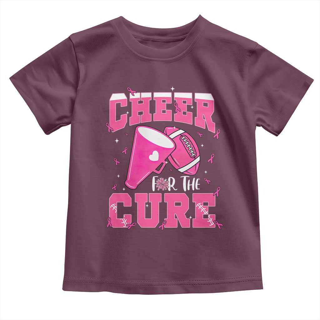 Breast Cancer Awareness Toddler T Shirt Funny Cheer For The Cure Gift TS12 Maroon Print Your Wear