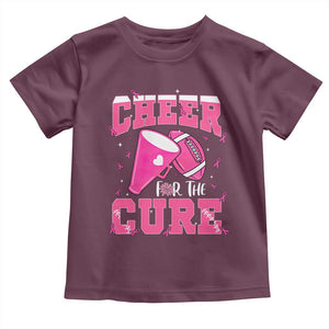 Breast Cancer Awareness Toddler T Shirt Funny Cheer For The Cure Gift TS12 Maroon Print Your Wear