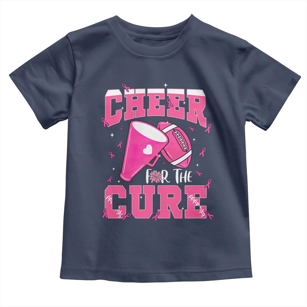 Breast Cancer Awareness Toddler T Shirt Funny Cheer For The Cure Gift TS12 Navy Print Your Wear