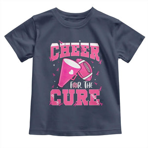 Breast Cancer Awareness Toddler T Shirt Funny Cheer For The Cure Gift TS12 Navy Print Your Wear