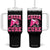 Breast Cancer Awareness Tumbler With Handle Funny Cheer For The Cure Gift TS12 One Size: 40 oz Black Print Your Wear