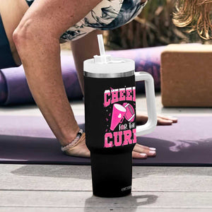 Breast Cancer Awareness Tumbler With Handle Funny Cheer For The Cure Gift TS12 Print Your Wear