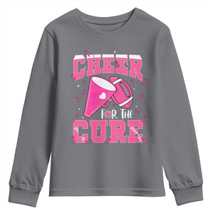 Breast Cancer Awareness Youth Sweatshirt Funny Cheer For The Cure Gift TS12 Charcoal Print Your Wear