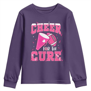 Breast Cancer Awareness Youth Sweatshirt Funny Cheer For The Cure Gift TS12 Purple Print Your Wear