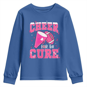 Breast Cancer Awareness Youth Sweatshirt Funny Cheer For The Cure Gift TS12 Royal Blue Print Your Wear