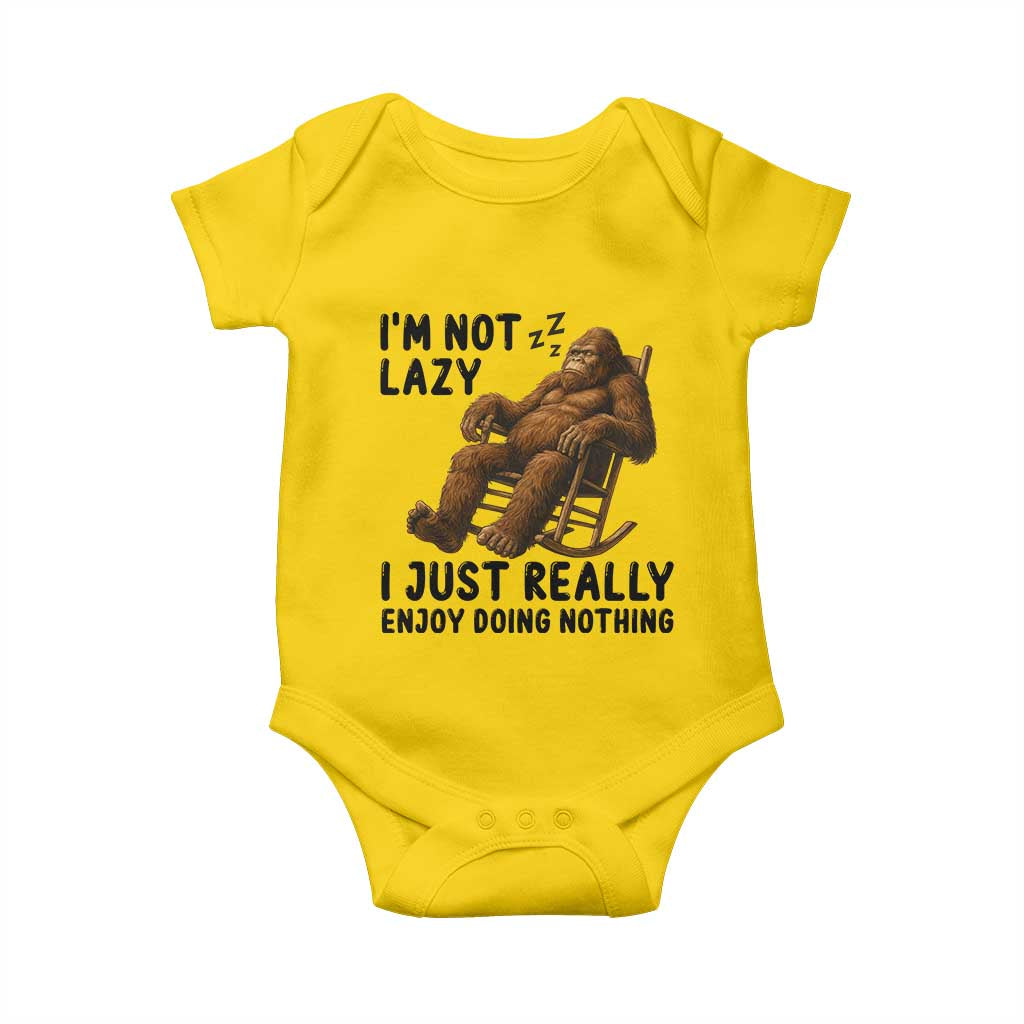 Funny Bigfoot Baby Onesie I Am Not Lazy I Just Really Enjoy Doing Nothing TS12 Daisy Print Your Wear