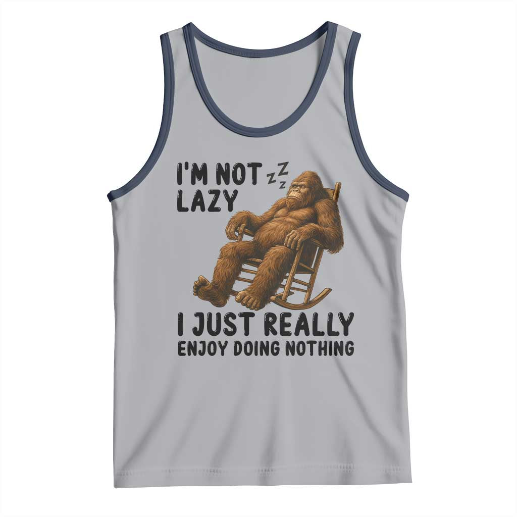 Funny Bigfoot Tank Top I Am Not Lazy I Just Really Enjoy Doing Nothing TS12 Athletic Heather Navy Print Your Wear