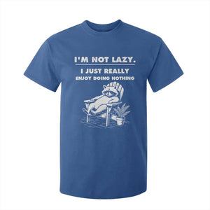 Lazy Raccoon T Shirt For Kid Funny I Am Not Lazy I Just Really Enjoy Doing Nothing TS12 Royal Blue Print Your Wear