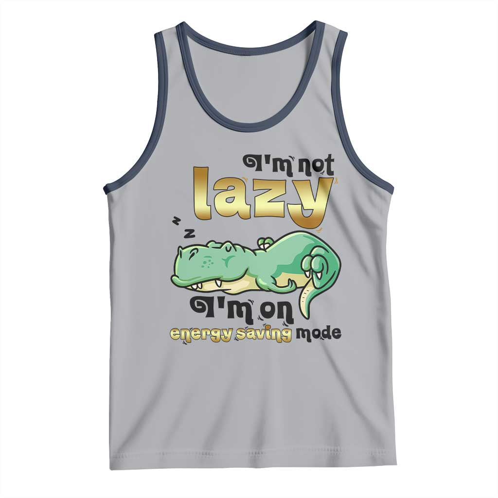 Funny Dinosaur Lover Tank Top I Am Not Lazy I Am On Energy Saving Mode TS12 Athletic Heather Navy Print Your Wear