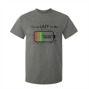 Funny Sarcastic Saying T Shirt For Kid I Am On Energy Saving Mode TS12 Military Green Print Your Wear