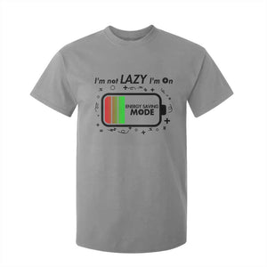 Funny Sarcastic Saying T Shirt For Kid I Am On Energy Saving Mode TS12 Sport Gray Print Your Wear