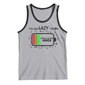Funny Sarcastic Saying Tank Top I Am On Energy Saving Mode TS12 Athletic Heather Black Print Your Wear