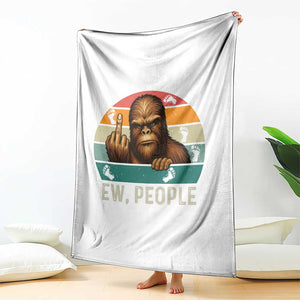 Bigfoot Lover Throw Blanket Funny Ew People Retro Sunset Design TS12 Print Your Wear