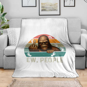 Bigfoot Lover Throw Blanket Funny Ew People Retro Sunset Design TS12 Print Your Wear