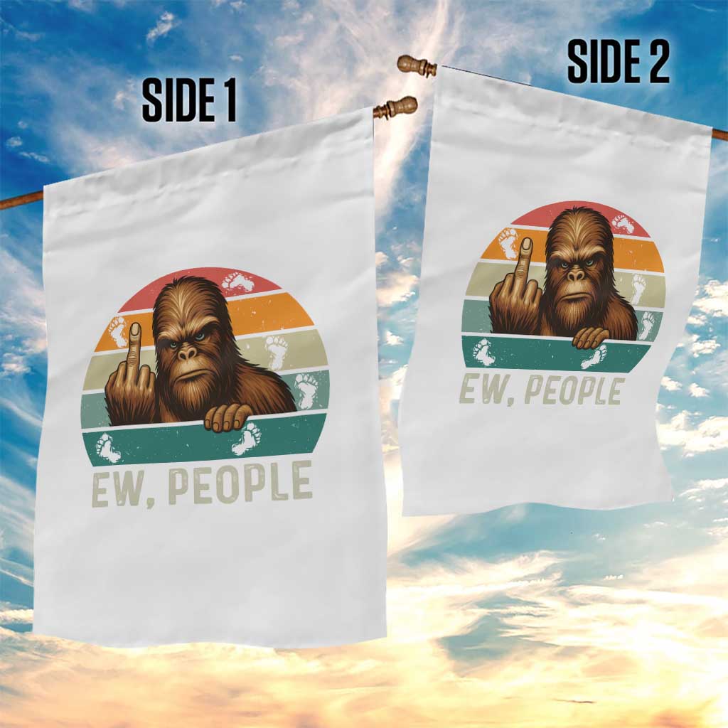 Bigfoot Lover Garden Flag Funny Ew People Retro Sunset Design TS12 Print Your Wear