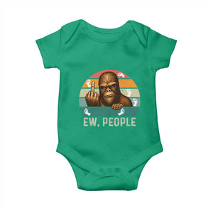 Bigfoot Lover Baby Onesie Funny Ew People Retro Sunset Design TS12 Irish Green Print Your Wear