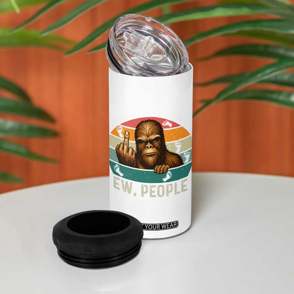 Bigfoot Lover 4 in 1 Can Cooler Tumbler Funny Ew People Retro Sunset Design TS12 Print Your Wear