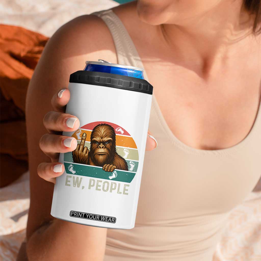 Bigfoot Lover 4 in 1 Can Cooler Tumbler Funny Ew People Retro Sunset Design TS12 Print Your Wear