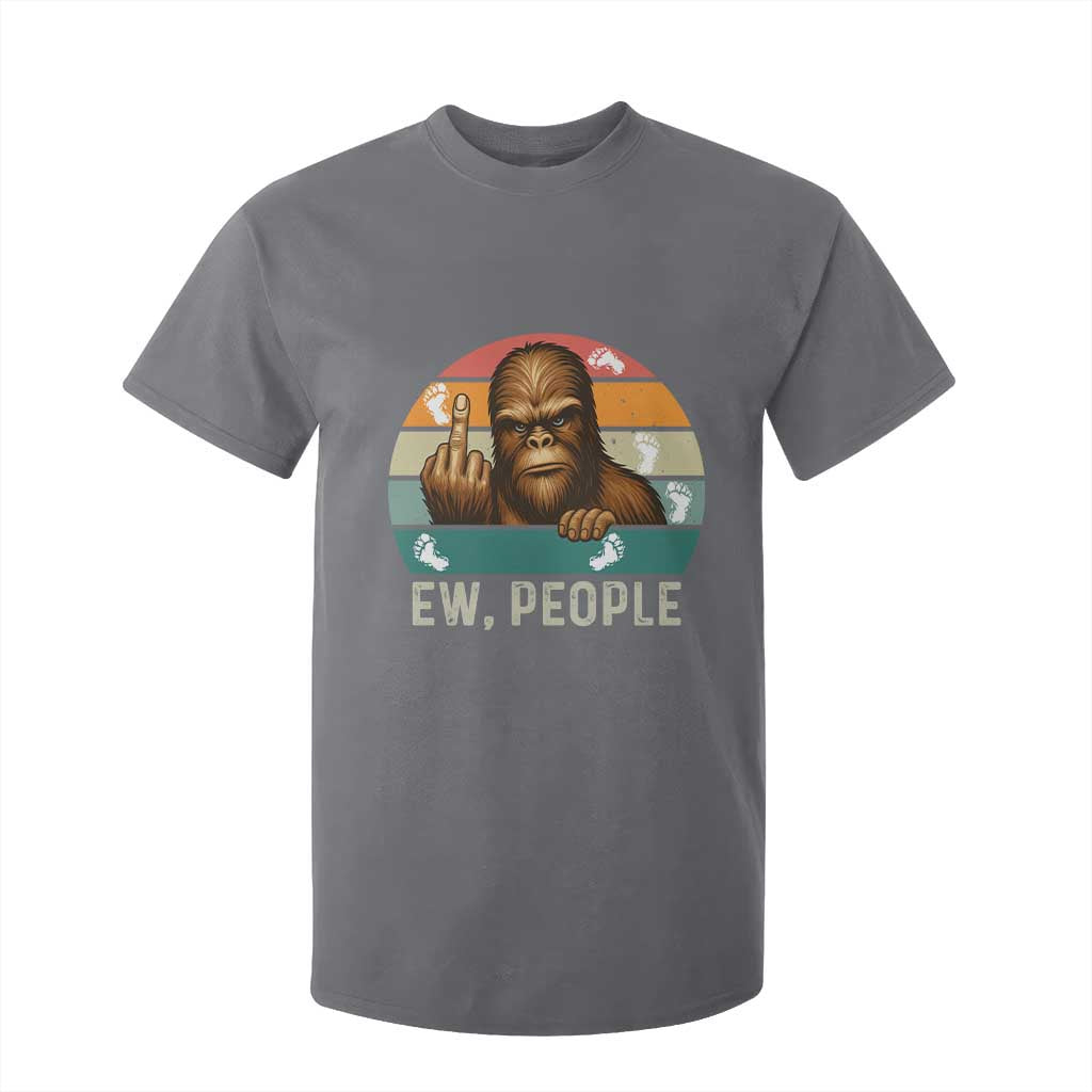 Bigfoot Lover T Shirt For Kid Funny Ew People Retro Sunset Design TS12 Charcoal Print Your Wear