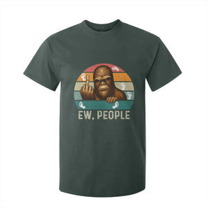 Bigfoot Lover T Shirt For Kid Funny Ew People Retro Sunset Design TS12 Dark Forest Green Print Your Wear