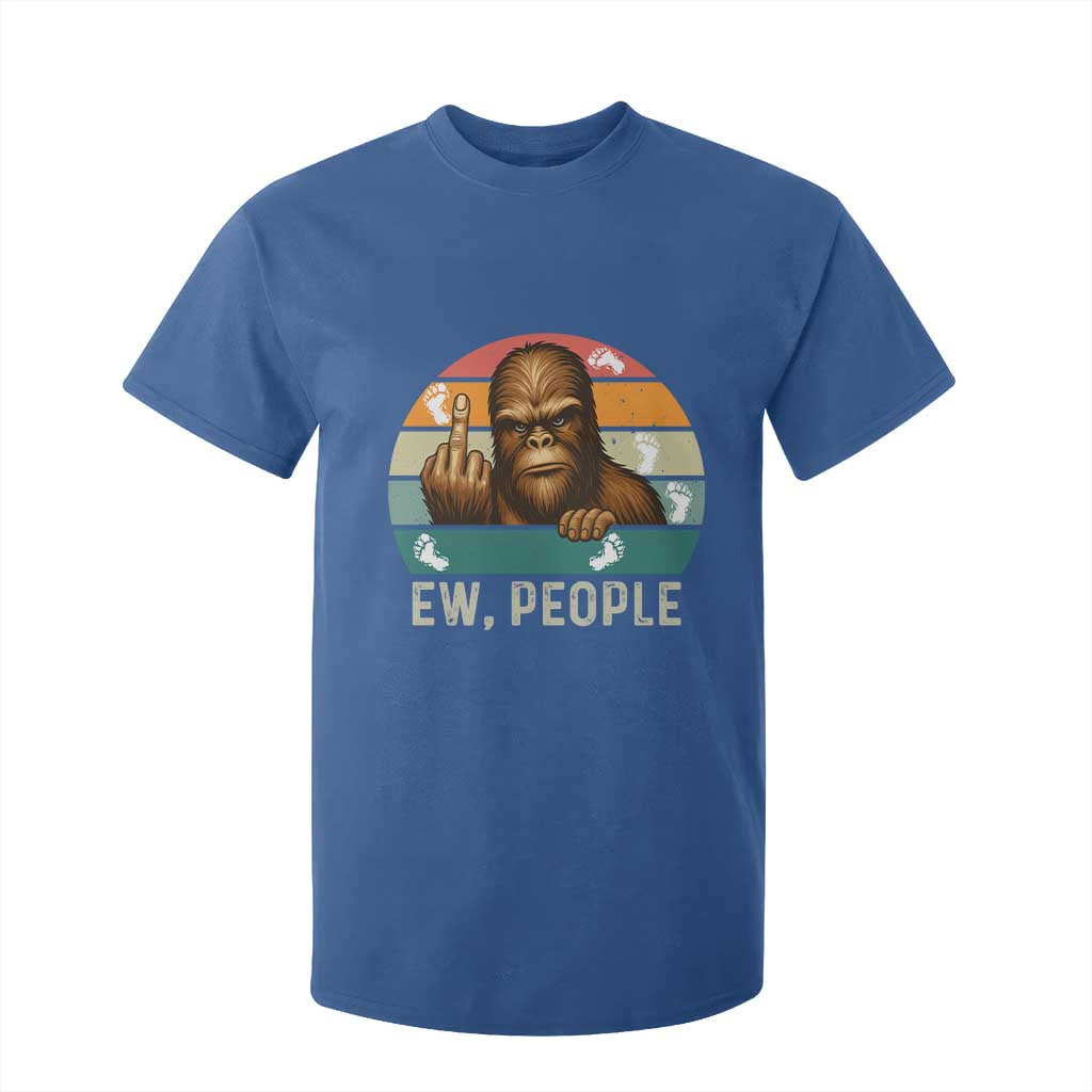 Bigfoot Lover T Shirt For Kid Funny Ew People Retro Sunset Design TS12 Royal Blue Print Your Wear