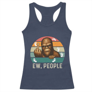 Bigfoot Lover Racerback Tank Top Funny Ew People Retro Sunset Design TS12 Navy Print Your Wear