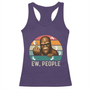 Bigfoot Lover Racerback Tank Top Funny Ew People Retro Sunset Design TS12 Purple Print Your Wear