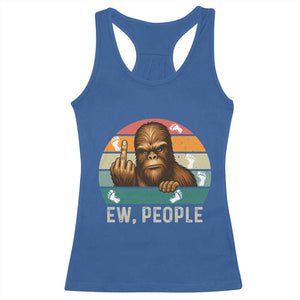Bigfoot Lover Racerback Tank Top Funny Ew People Retro Sunset Design TS12 Royal Blue Print Your Wear