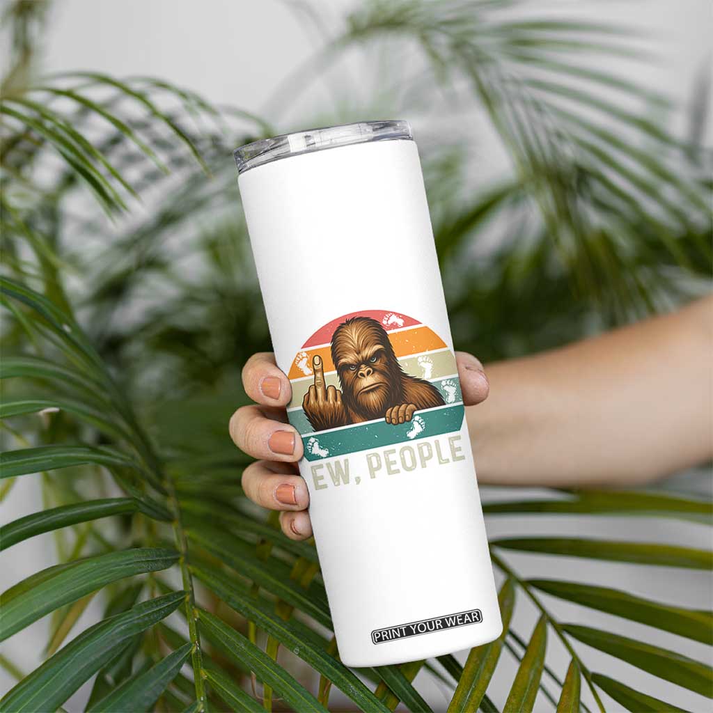 Bigfoot Lover Skinny Tumbler Funny Ew People Retro Sunset Design TS12 Print Your Wear