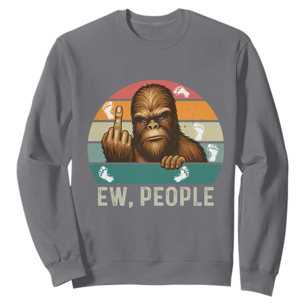 Bigfoot Lover Sweatshirt Funny Ew People Retro Sunset Design TS12 Charcoal Print Your Wear