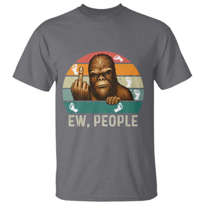 Bigfoot Lover T Shirt Funny Ew People Retro Sunset Design TS12 Charcoal Print Your Wear