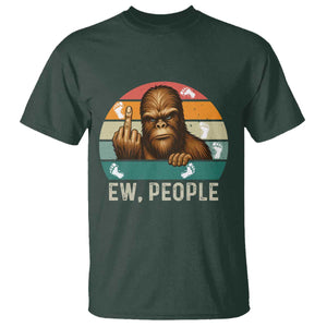 Bigfoot Lover T Shirt Funny Ew People Retro Sunset Design TS12 Dark Forest Green Print Your Wear