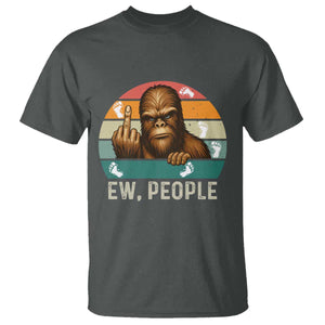 Bigfoot Lover T Shirt Funny Ew People Retro Sunset Design TS12 Dark Heather Print Your Wear