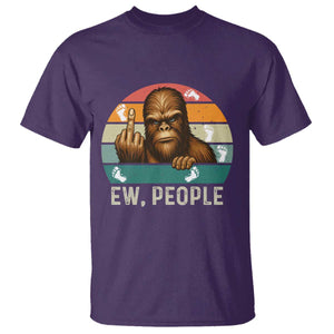 Bigfoot Lover T Shirt Funny Ew People Retro Sunset Design TS12 Purple Print Your Wear