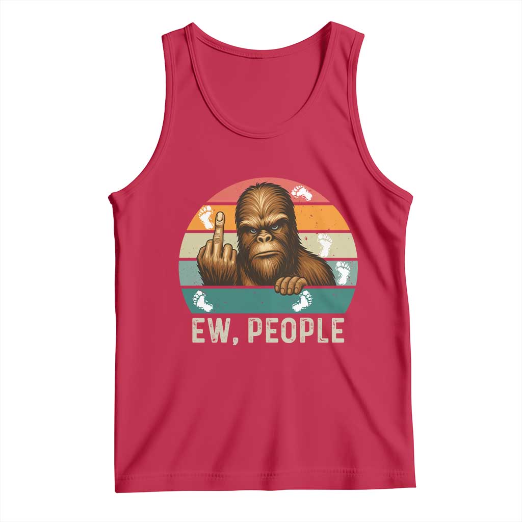 Bigfoot Lover Tank Top Funny Ew People Retro Sunset Design TS12 Red Print Your Wear
