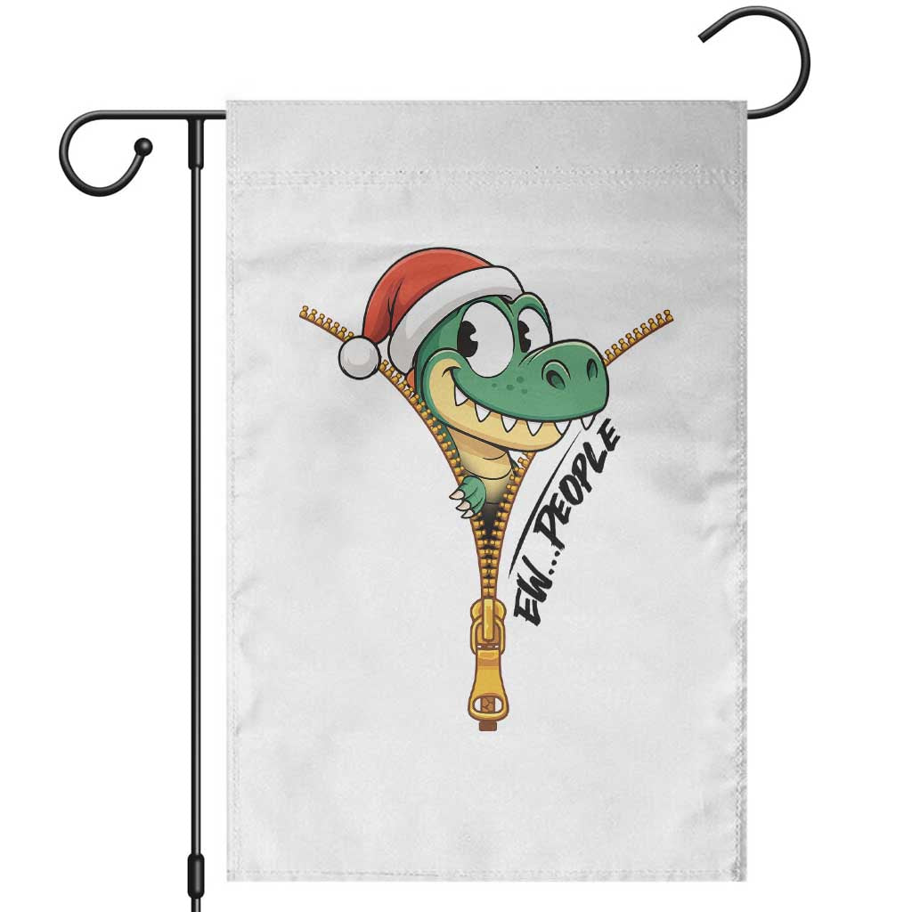 Funny Christmas Dinosaur Garden Flag Ew People Xmas Gift TS12 White Print Your Wear