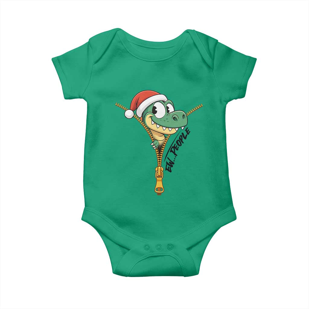 Funny Christmas Dinosaur Baby Onesie Ew People Xmas Gift TS12 Irish Green Print Your Wear
