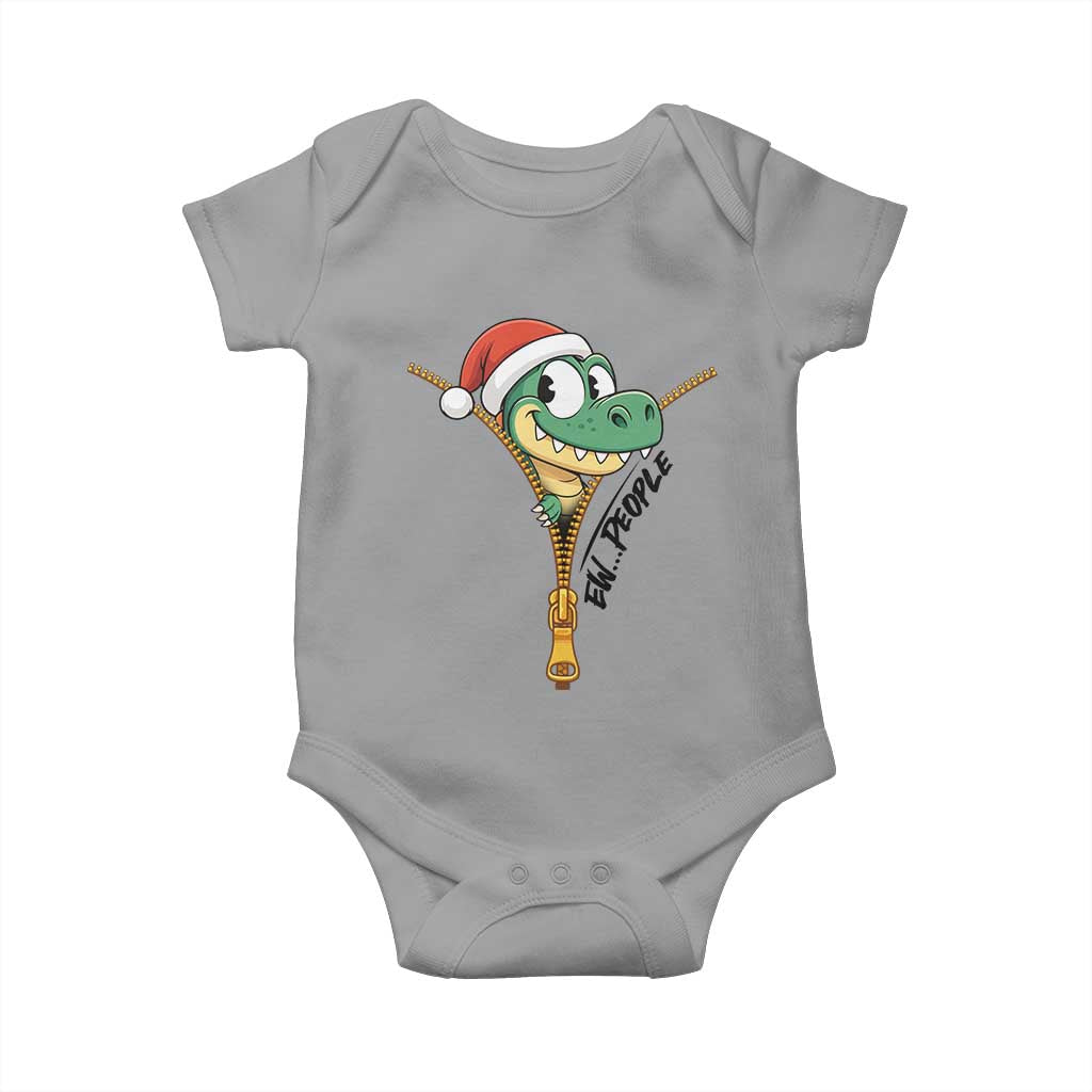 Funny Christmas Dinosaur Baby Onesie Ew People Xmas Gift TS12 Sport Gray Print Your Wear